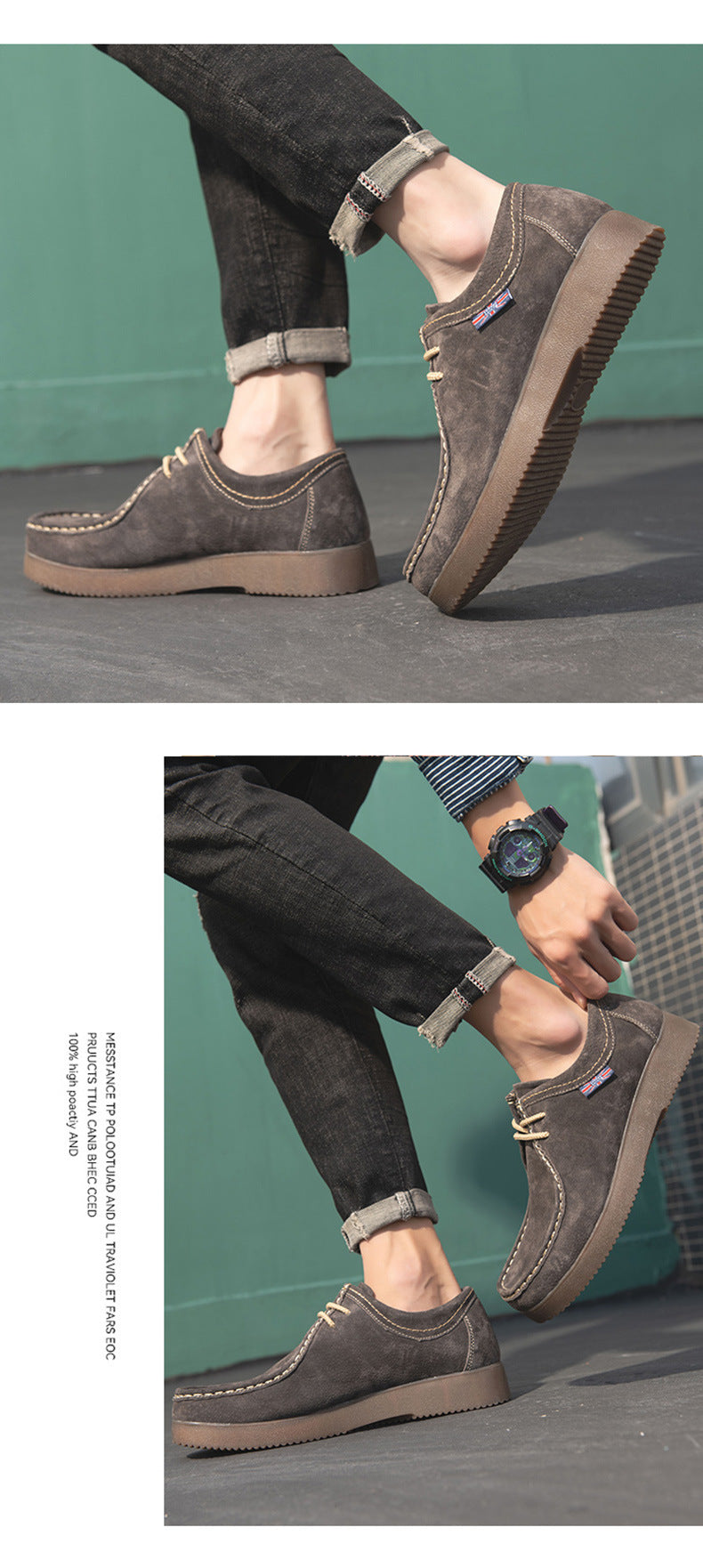 Leather Sneakers Men New Casual Korean Style Trendy All-matching British Style Leather Sneakers Men