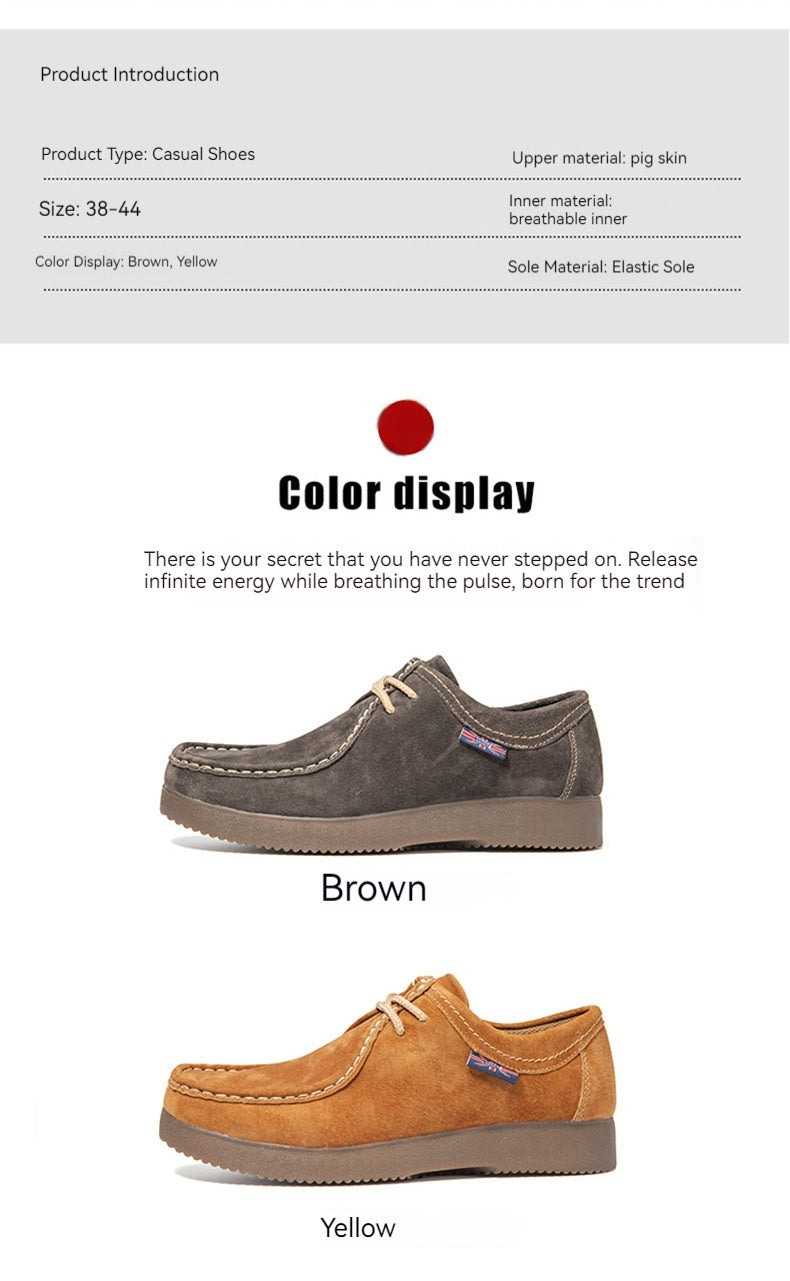 Leather Sneakers Men New Casual Korean Style Trendy All-matching British Style Leather Sneakers Men