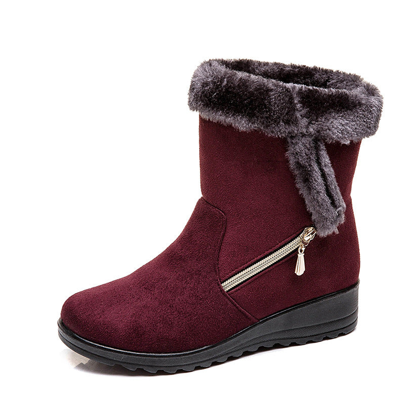 velvet cotton Boots shoes Flat bottom plus velvet cotton shoes