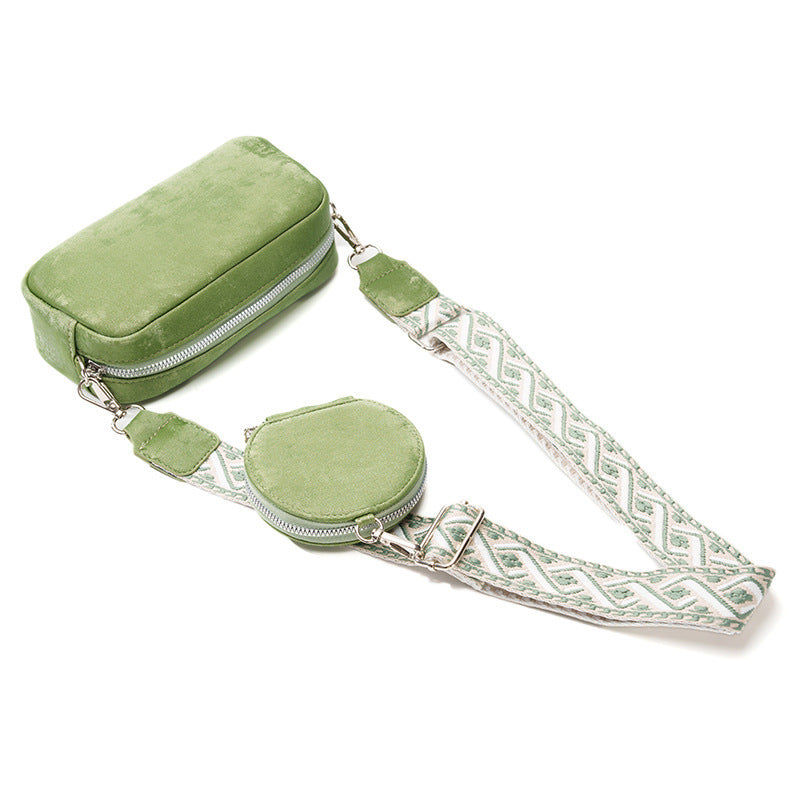 Shoulder Strap Bag Candy Color Women's Shoulder Messenger Bag Wide Shoulder Strap Mother Bag