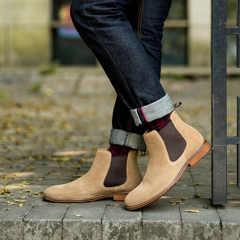 Leather Men's Shoes Fall New Products Frosted Leather Men's Shoes