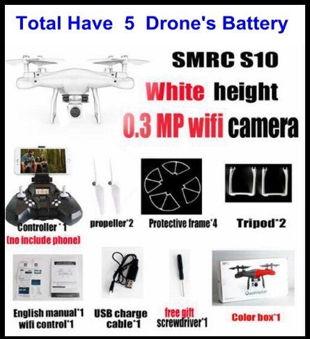Drone Helicopter UAV Sales Promotion WiFi 2MP Camera With S10 SMRC FPV Quadcopter Drone Helicopter UAV Micro Remote Control Toy RACER KIT Aircraft