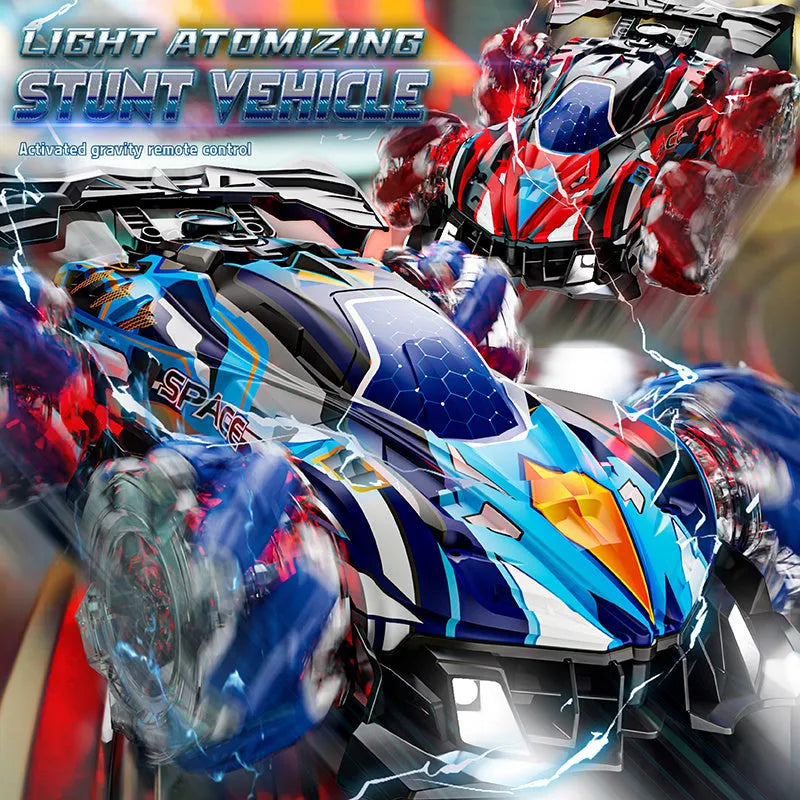 Stunt Remote Control Car F1 RC Gesture Sensing Stunt Remote Control Car Light Music Four-Wheel Drive Off-Road Racing Toy Simulated Spray Children's Toy Gift