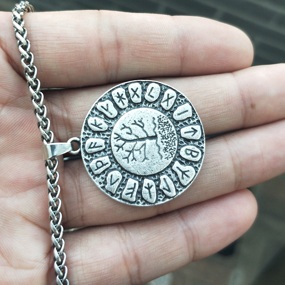 Viking Rune Necklace Tree of Life Pendant for Women