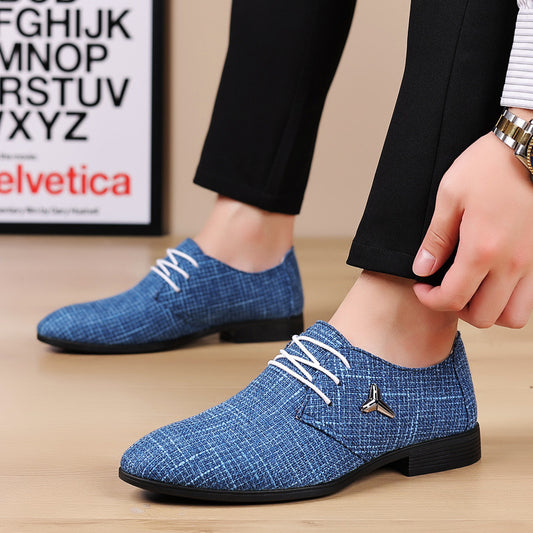 Pointed Canvas Shoes Men's Plus Size Cloth Breathable Pointed Linen Canvas Shoes