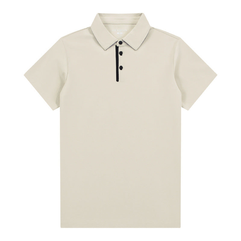 Seamless Adhesive Lapel Pure Color Simple Casual Short-sleeved T-shirt - sumet.shop