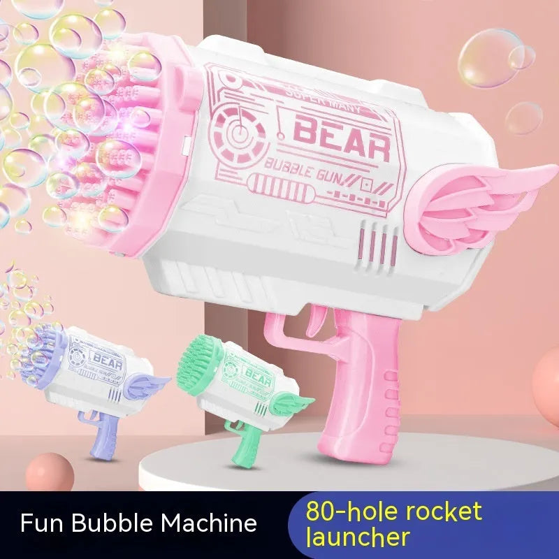 80-hole Bubble Machine All-self Electric Rocket Gatling