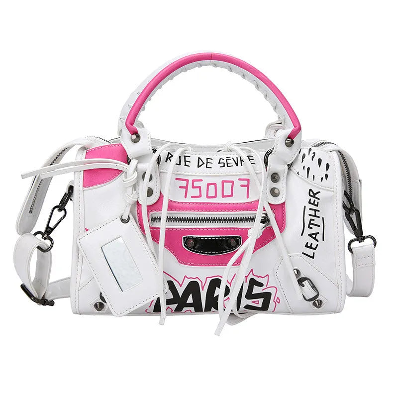 New Graffiti Handbag Personality Tassel Small Crowd Handbag Women