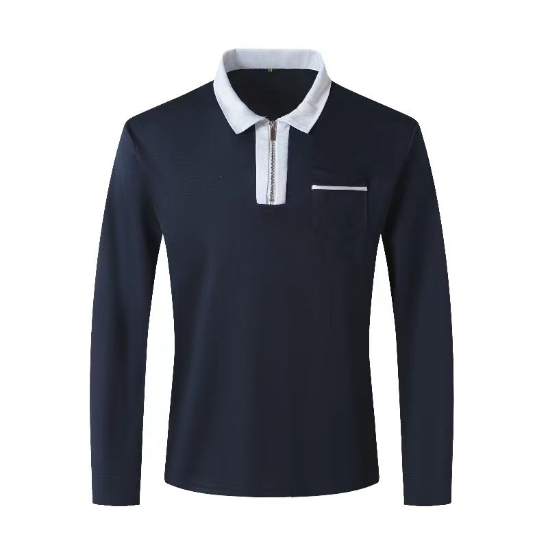 Long Sleeve Lapel Fashion Slim Pocket Long Sleeve T-shirt - sumet.shop