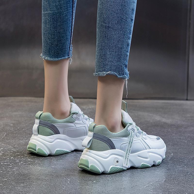Leather Casual Sneakers Old Shoes Women All-match Platform Casual Sneakers