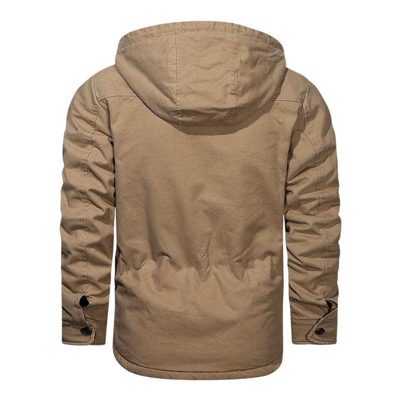 Men Cotton Jacket Winter Thick Warm Parkas Male Plus Velvet Casual Hooded Coat - sumet.shop