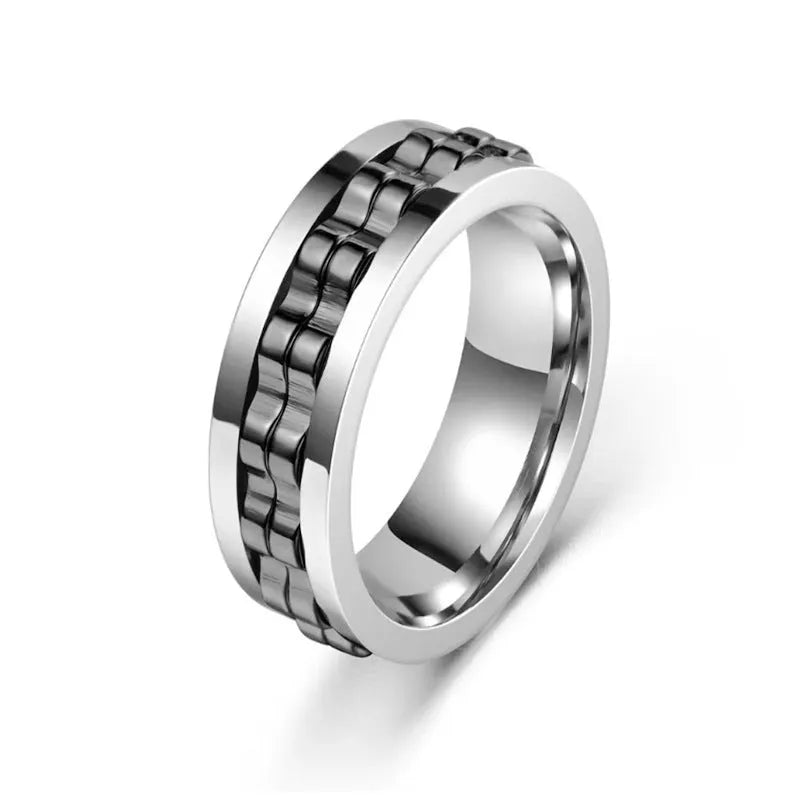 Titanium Steel Ring Rotatable Fashion Decompression Anti-anxiety Ring, Adapter tv, sumet.shop