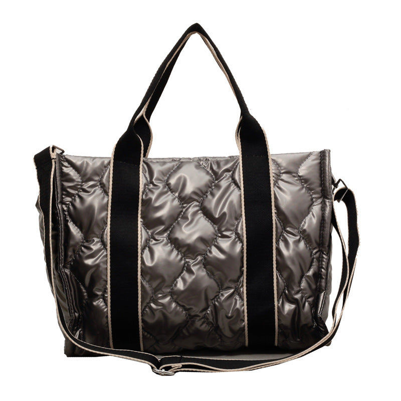 Handbags For Women Rhombus Sewing Tote Bag Winter Designer Luxury Down Shoulder Bag High Capacity Commuting Personalized Handbags For Women
