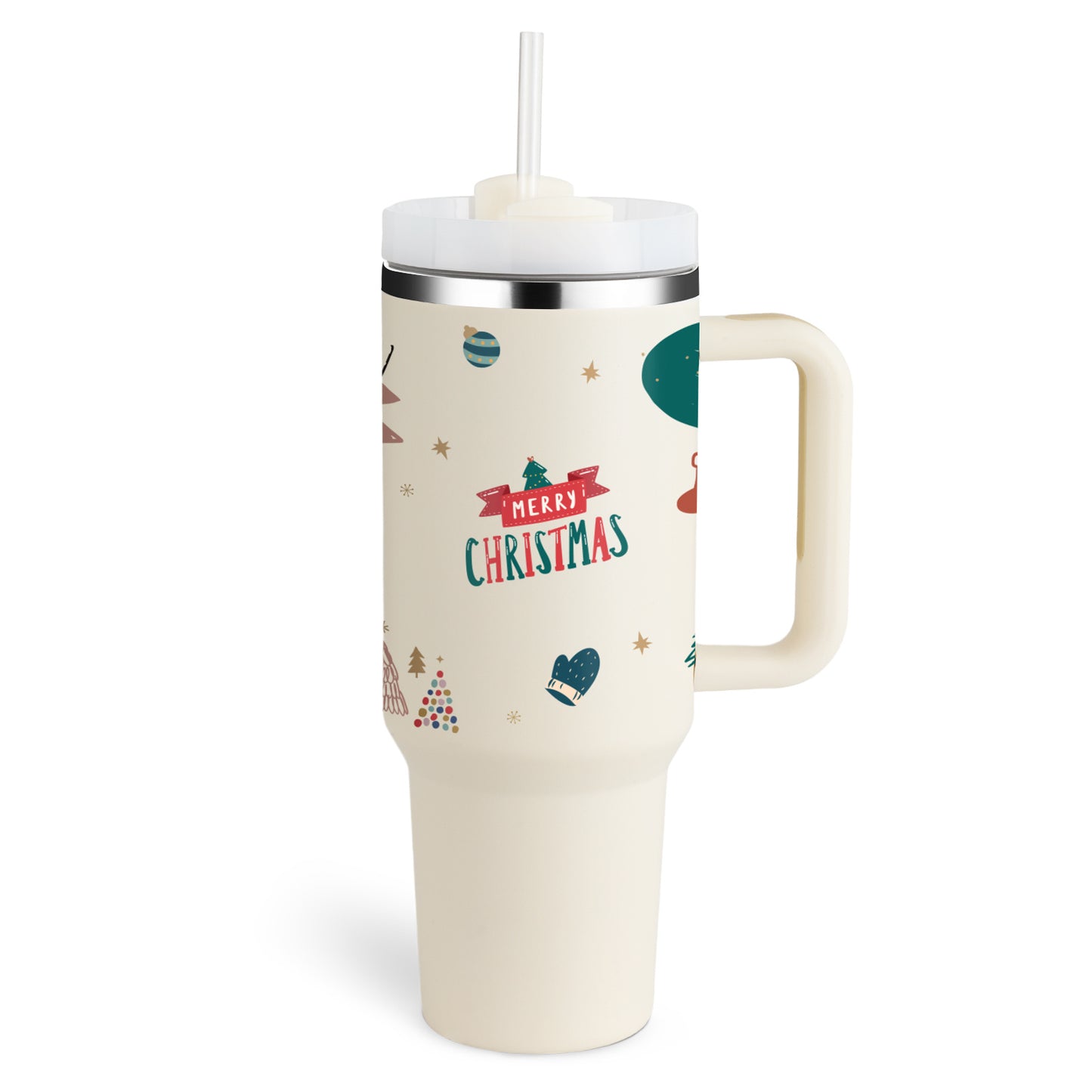 Vacuum Coffee Cup 40 Oz Tumbler With Handle Straw Insulated, Stainless Steel Spill Proof Vacuum Coffee Cup Tumbler With Lid Tapered Mug Gifts For Valentine Lover Suitable For Car Gym Office Travel