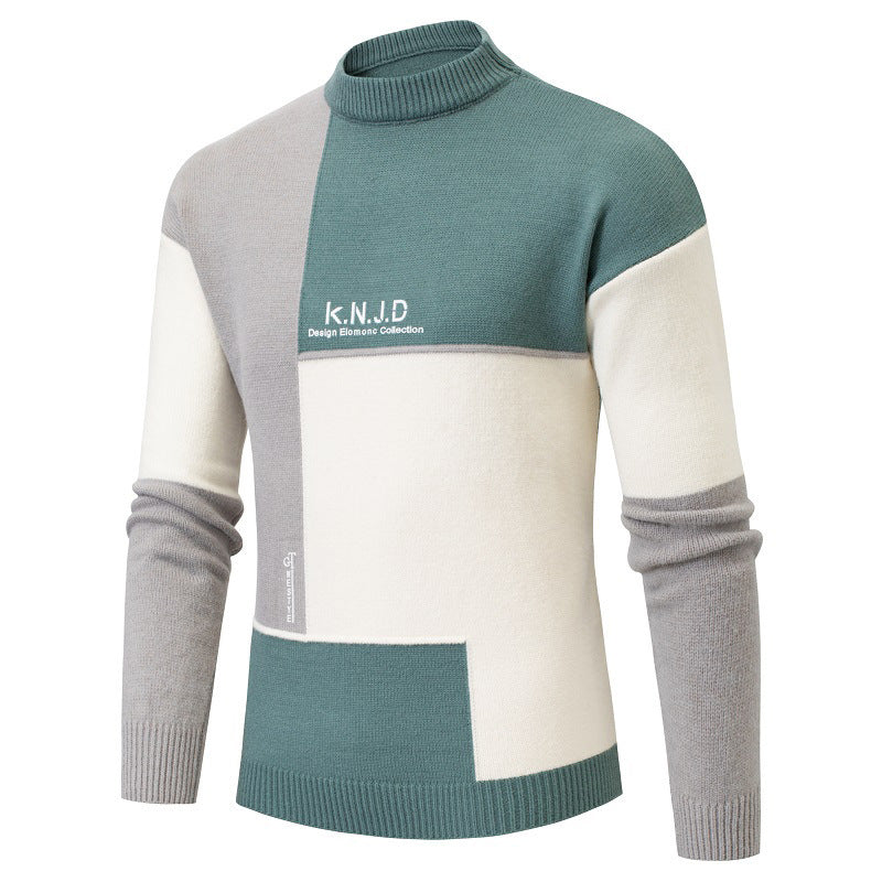 turtleneck Sweater Men's Multi-colored Half-turtleneck Sweater