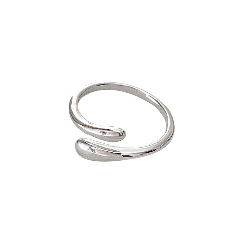 S925 Sterling Silver Drop-shaped Open Ring