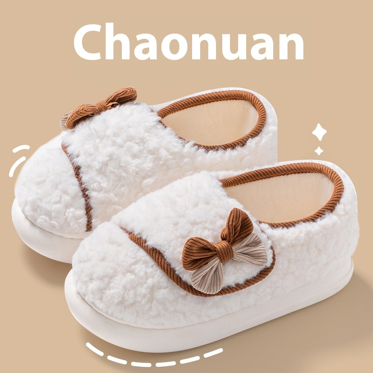 Slippers Female Indoor Home Warm Non-slip Fluffy Slippers Female
