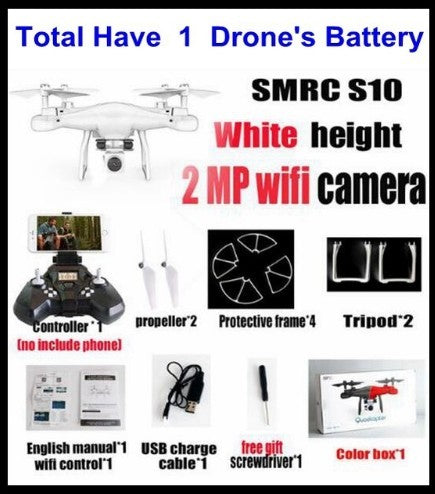 Drone Helicopter UAV Sales Promotion WiFi 2MP Camera With S10 SMRC FPV Quadcopter Drone Helicopter UAV Micro Remote Control Toy RACER KIT Aircraft