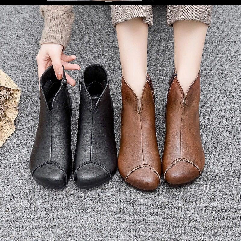 Soft Leather Women's Shoes Martin Boots Retro Handmade Soft Shoes