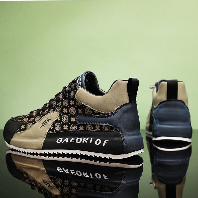 Men Casual Shoes Bag Raise The Bottom Flower Cloth Casual Shoes Men