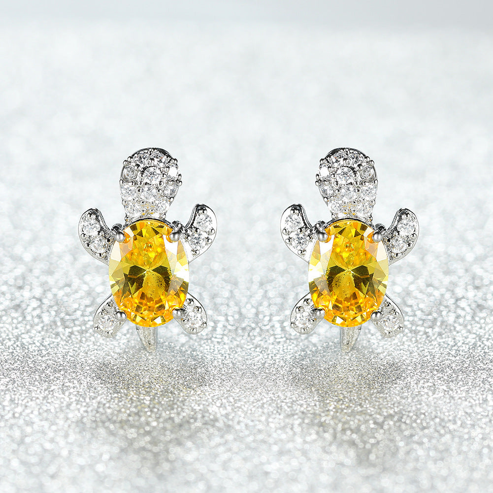 Tortoise zircon earrings