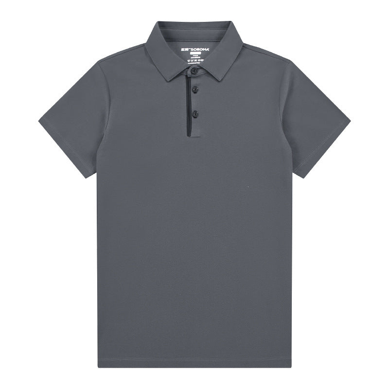 Seamless Adhesive Lapel Pure Color Simple Casual Short-sleeved T-shirt - sumet.shop
