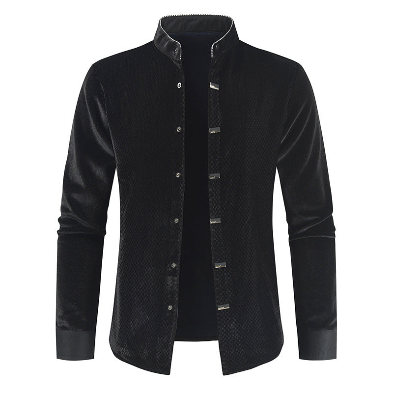 Men's Long Sleeve Pleuche Fashionable Warm Shirt - sumet.shop