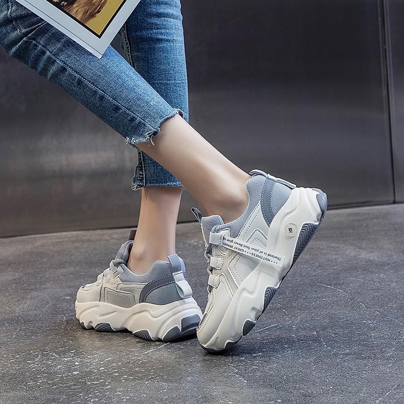 Leather Casual Sneakers Old Shoes Women All-match Platform Casual Sneakers
