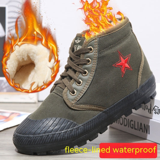 Non-slip Rubber Shoes Labor Protection Rubber Shoes Fleece-lined