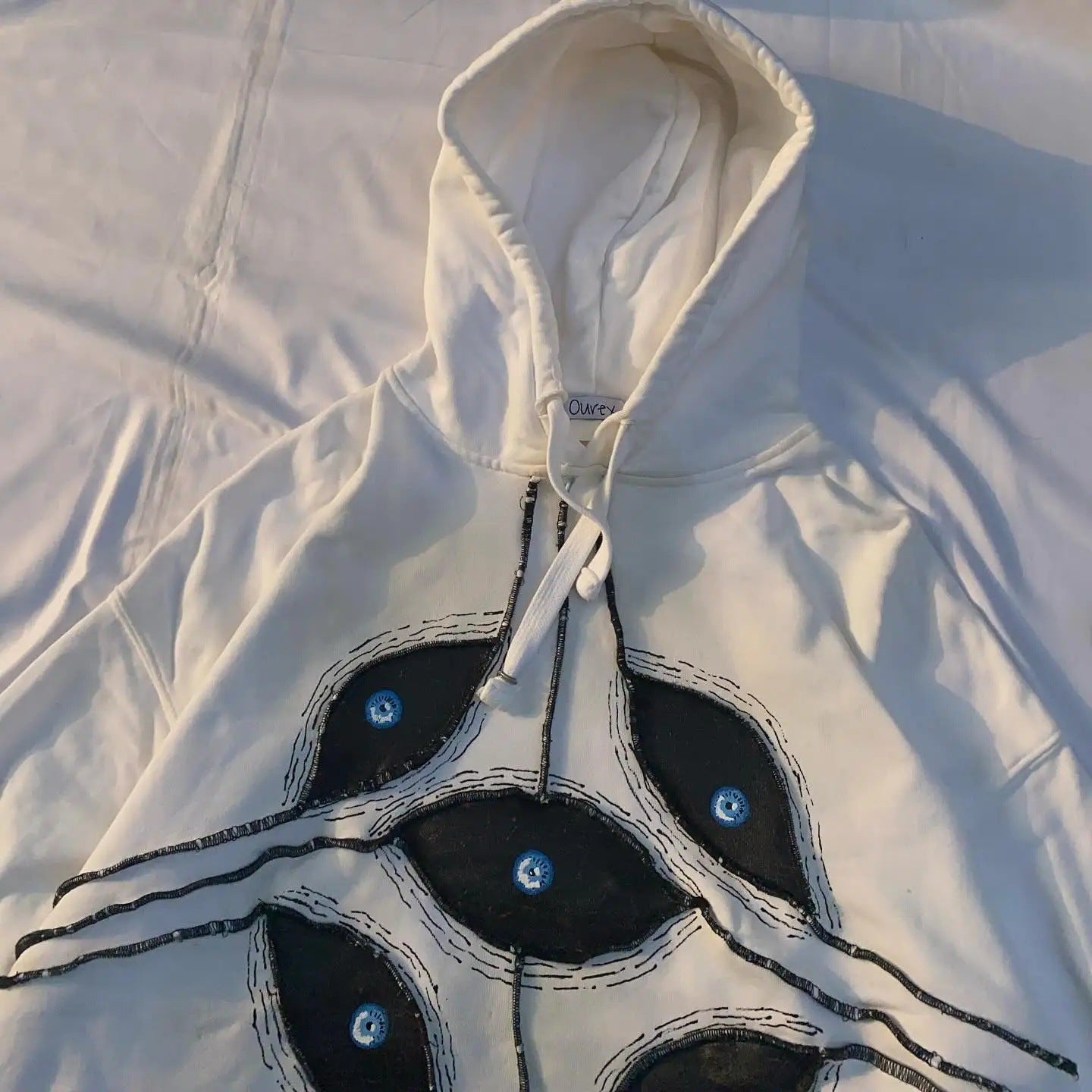 Embroidered Hoodie Loose Plus Size Vintage Pullover - sumet.shop