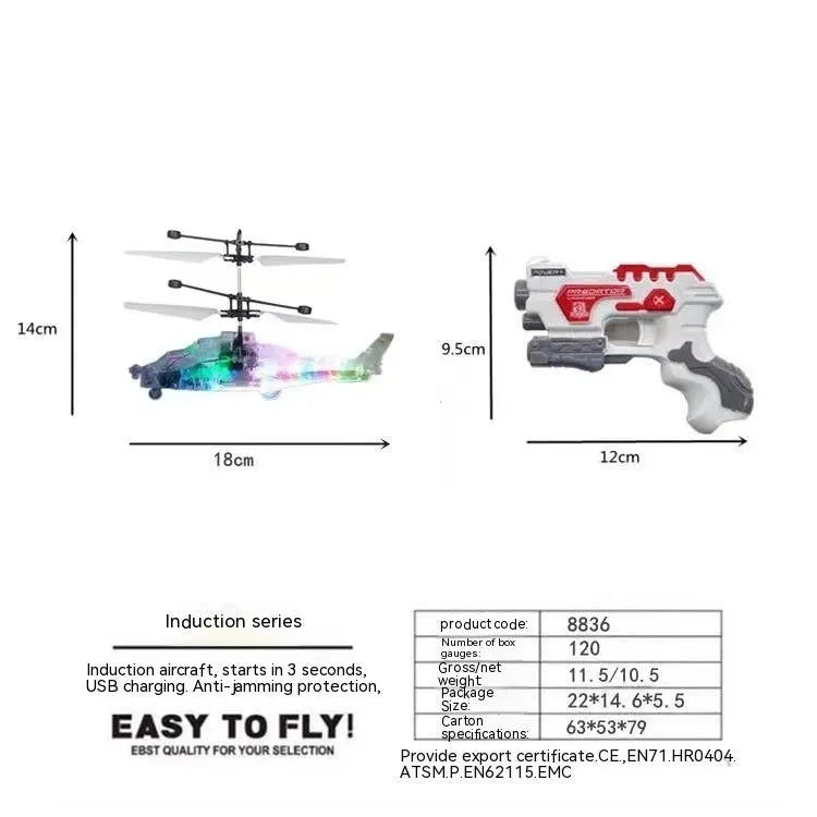 Suspension Helicopter Induction Luminous Transparent Gesture Suspension Helicopter