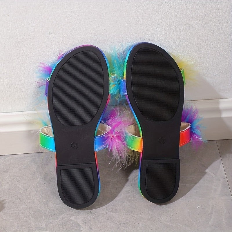 Flat Slippers For Women Plus Size Plush Flat Slippers For Women