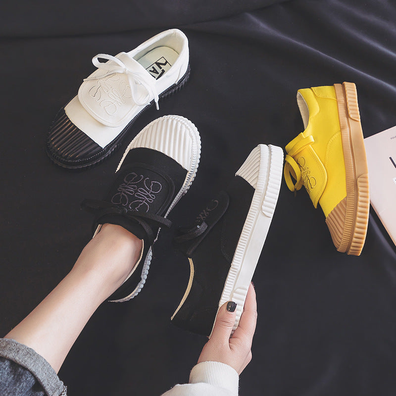 Shoes Clamshell Canvas Female Niche Fashion Casual Small White Shoes