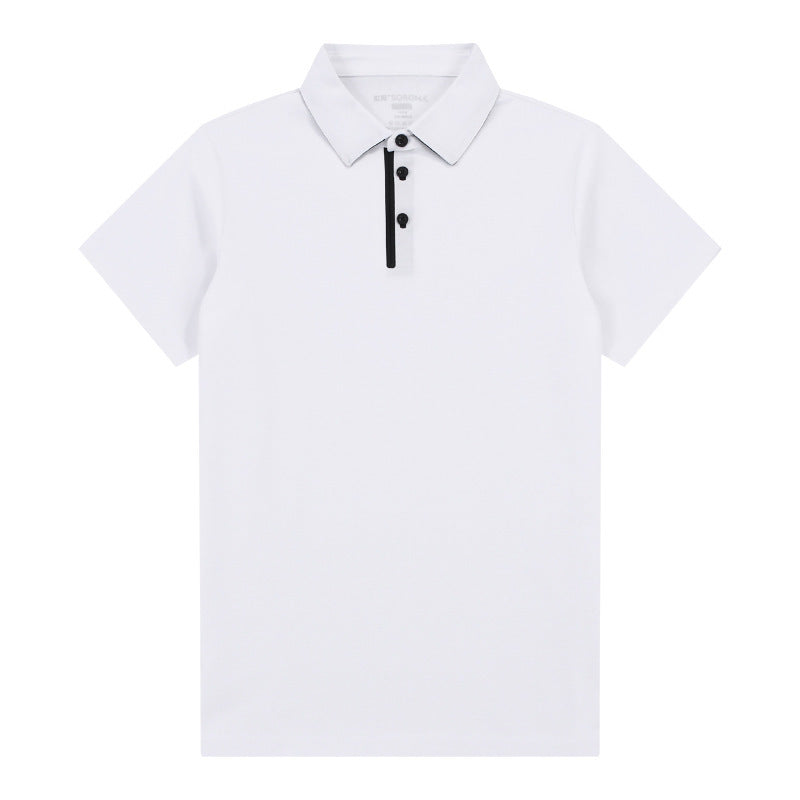 Seamless Adhesive Lapel Pure Color Simple Casual Short-sleeved T-shirt - sumet.shop