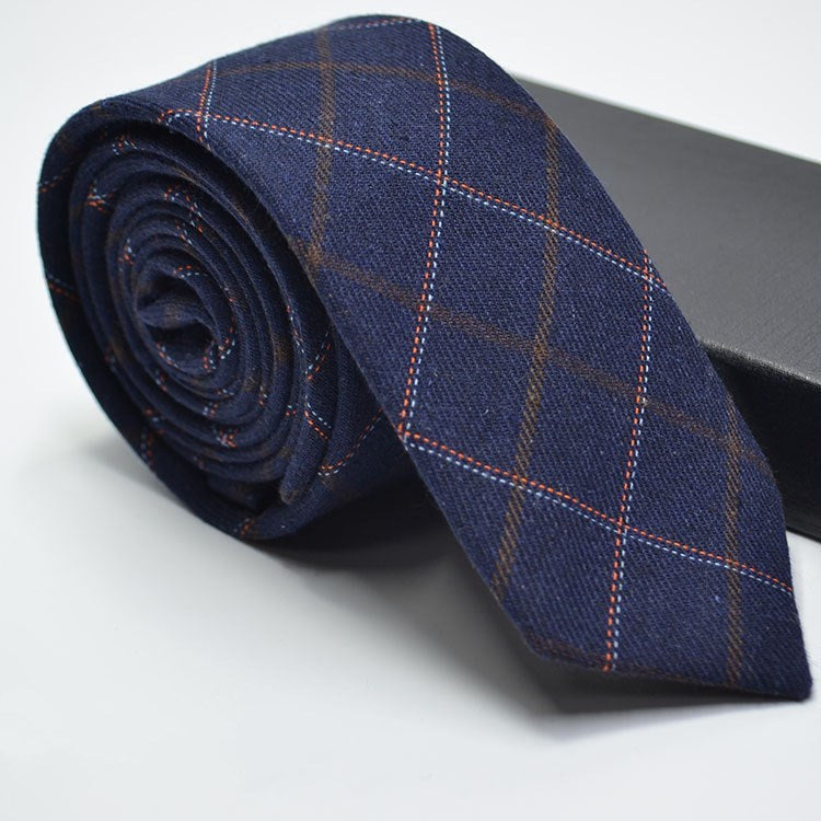 Man tie Wedding dress tie imitation wool plaid striped tie