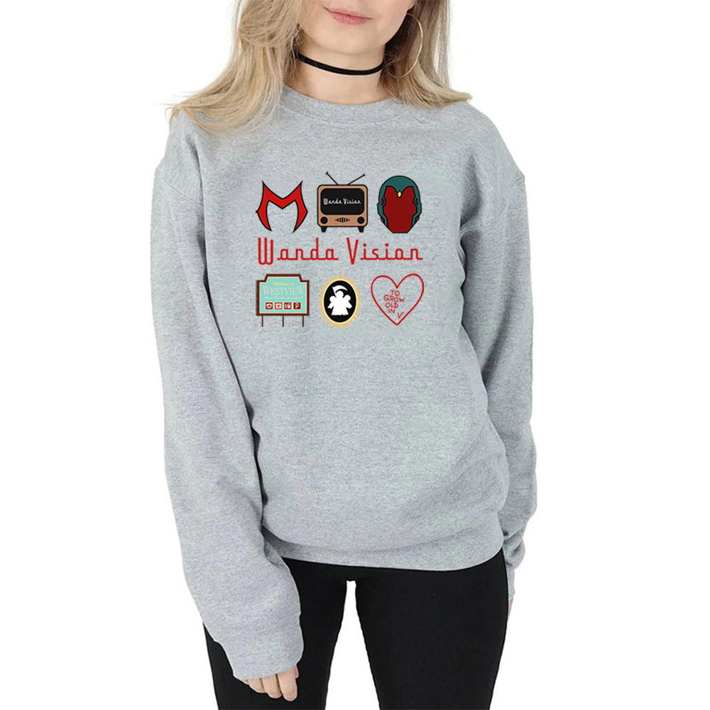 New Men's And Women's Retro TV-Inspired Print Sweatshirt