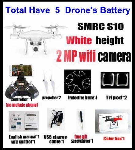 Drone Helicopter UAV Sales Promotion WiFi 2MP Camera With S10 SMRC FPV Quadcopter Drone Helicopter UAV Micro Remote Control Toy RACER KIT Aircraft