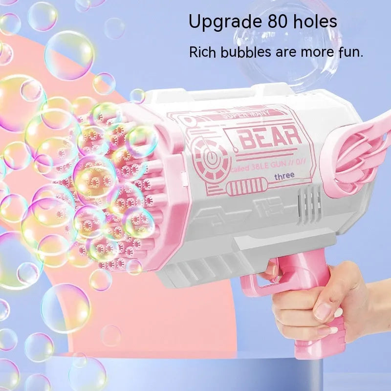 80-hole Bubble Machine All-self Electric Rocket Gatling