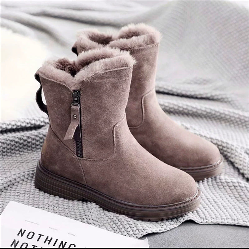Snow Boots Plus Velvet Padded Short Boots And Large Cotton Shoes