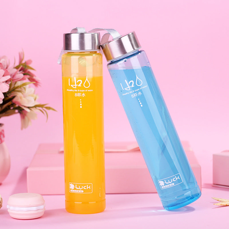 Frosted Plastic Cup Creative Fashion Candy Color H2O Transparent Frosted Plastic Cup