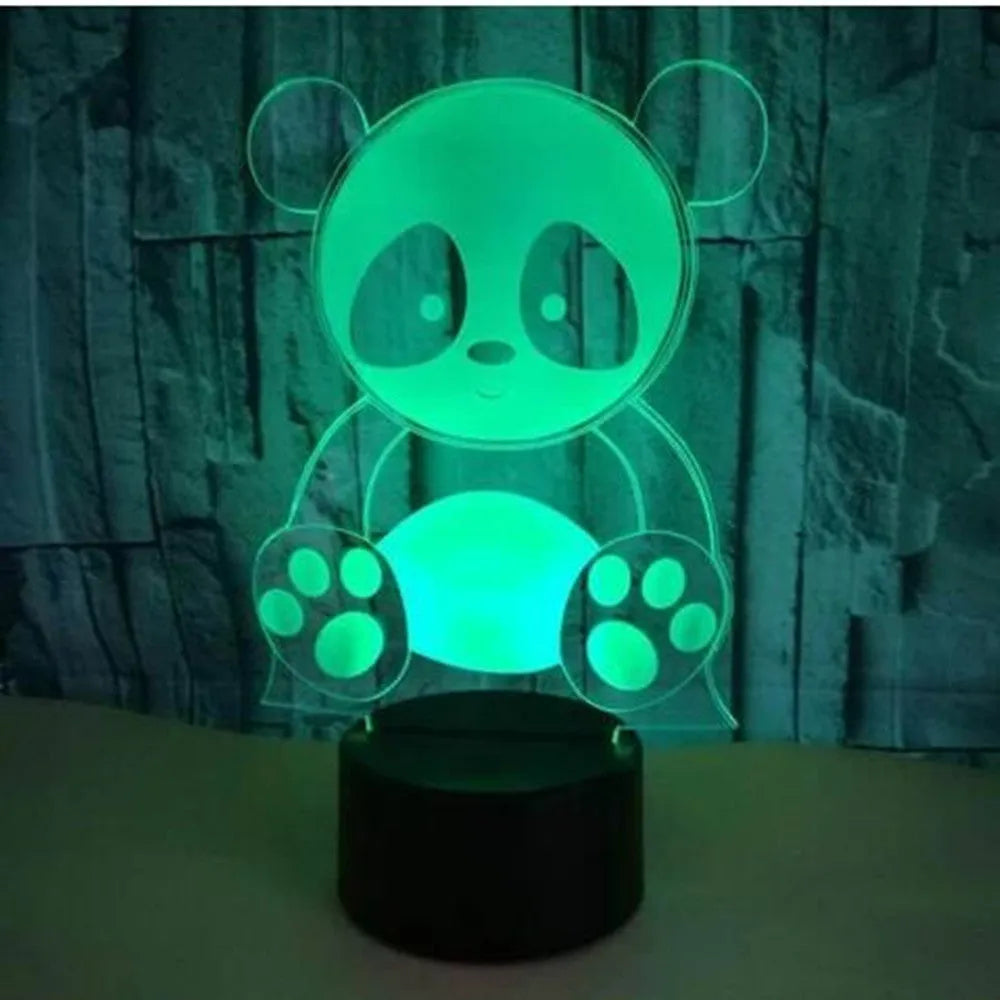 Panda night light 3 touch remote control seven-color night light