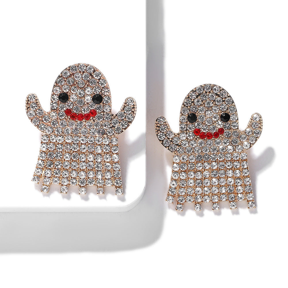 Rhinestone Halloween Funny Earrings