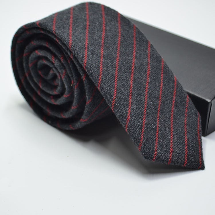 Man tie Wedding dress tie imitation wool plaid striped tie