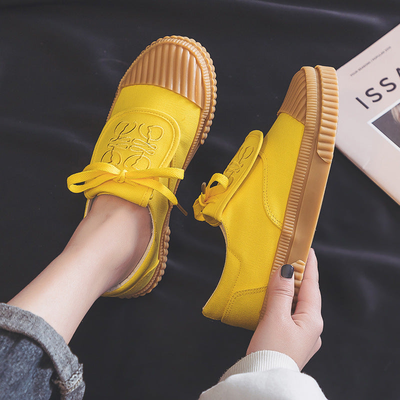 Shoes Clamshell Canvas Female Niche Fashion Casual Small White Shoes