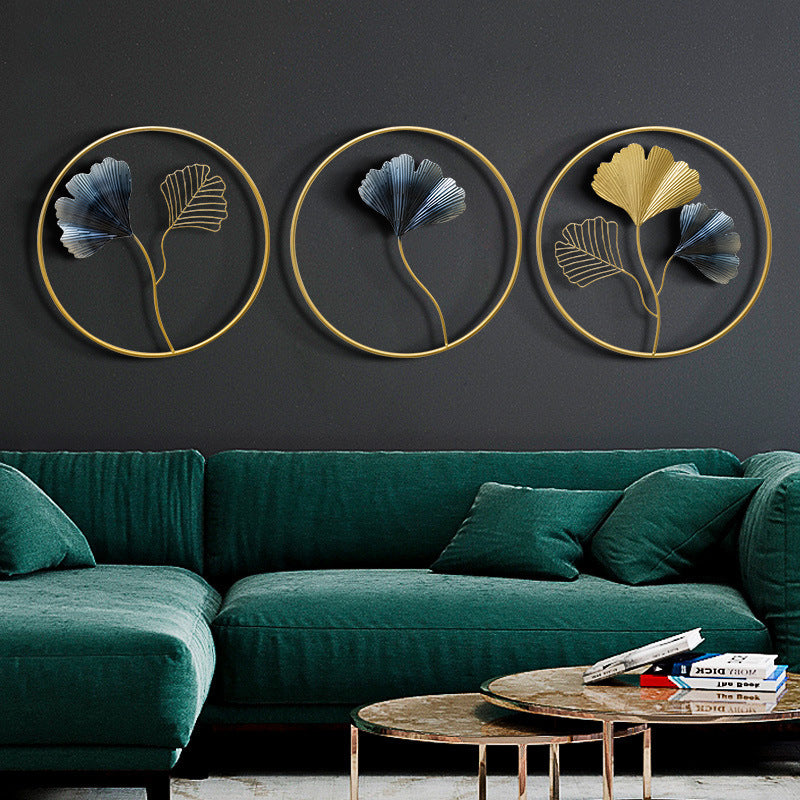 Wall Decoration Background Wall Decoration Modern Metal Ginkgo Biloba Wall Hanging