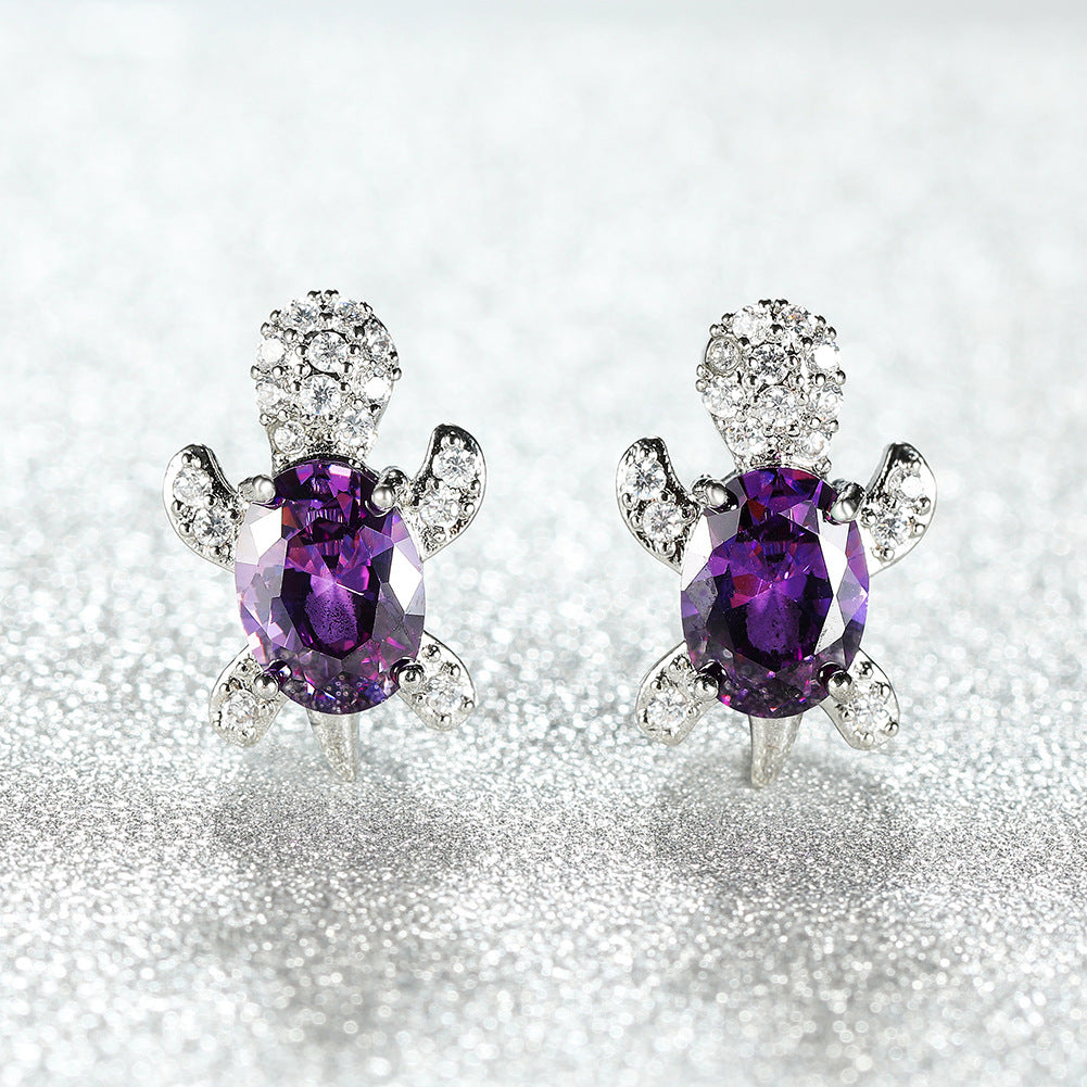 Tortoise zircon earrings