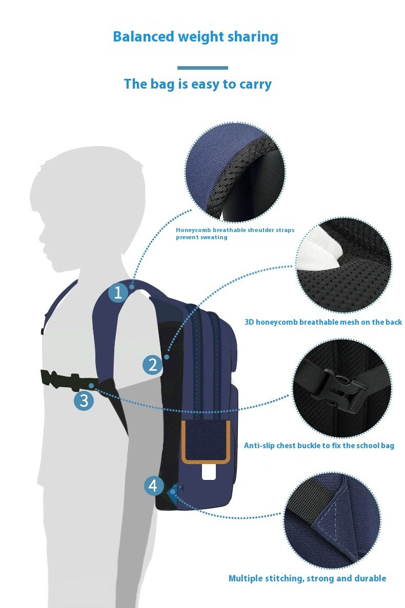 Waterproof Student Schoolbag And Hard-wearing Student Schoolbag