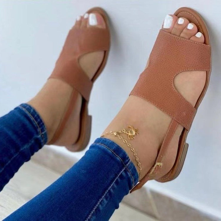 Sandals Women's Breathable Flat Solid Color Sandals