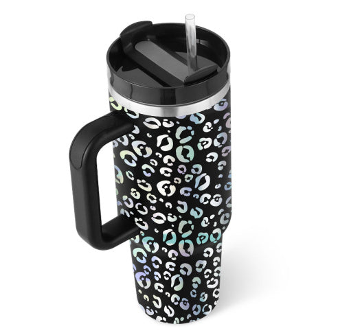 Vacuum Coffee Cup 40 Oz Tumbler With Handle Straw Insulated, Stainless Steel Spill Proof Vacuum Coffee Cup Tumbler With Lid Tapered Mug Gifts For Valentine Lover Suitable For Car Gym Office Travel
