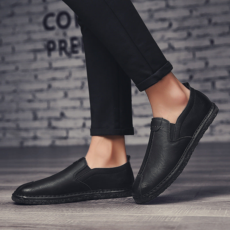 One pedal lazy beanie leather shoes men's casual shoes wild